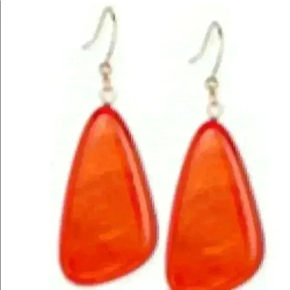 Style and Co Resin Triangular Earrings in Orange - Picture 2 of 5